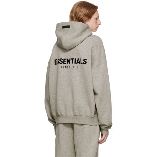 fear of god essentials hoodie ss22 dark oatmeal fear of god essentials 30397264724066